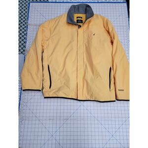 Nautica NX 2000 Quilted Windbreaker Jacket Mens XL Orange Fleece Collar Full Zip